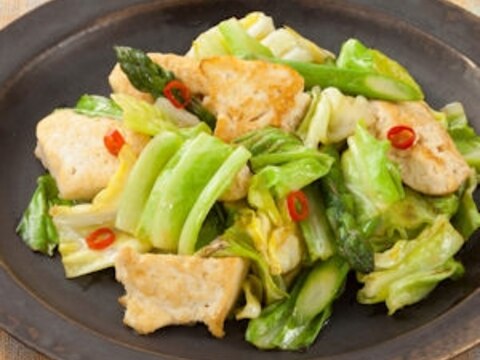 豆腐と野菜のペペロンチーノ炒め
